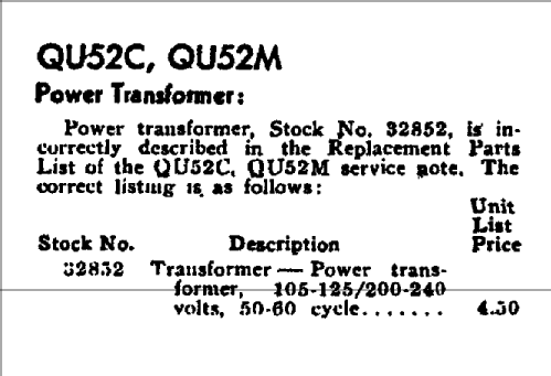 QU52M Ch= RC-507-N; RCA RCA Victor Co. (ID = 912954) Radio