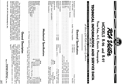 R96 ; RCA RCA Victor Co. (ID = 912646) Ton-Bild