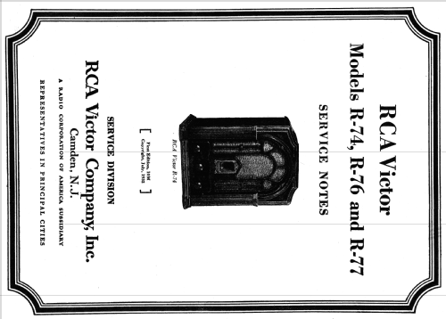 R74 ; RCA RCA Victor Co. (ID = 974406) Radio