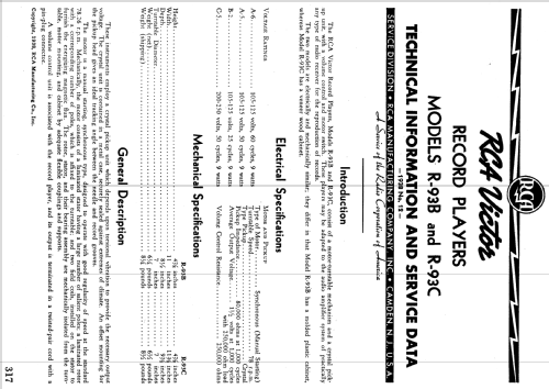 R-93-C Phono; RCA RCA Victor Co. (ID = 978104) Enrég.-R