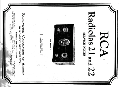 Radiola 21; RCA RCA Victor Co. (ID = 993129) Radio