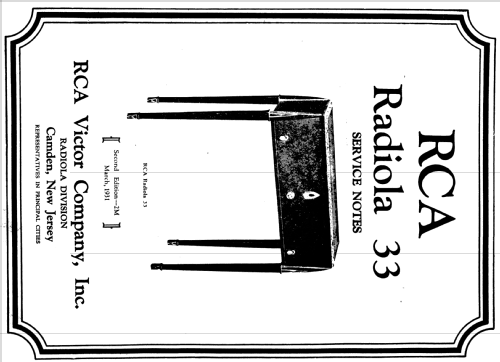 Radiola 33 AC; RCA RCA Victor Co. (ID = 993395) Radio