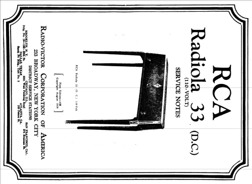 Radiola 33 DC; RCA RCA Victor Co. (ID = 993802) Radio