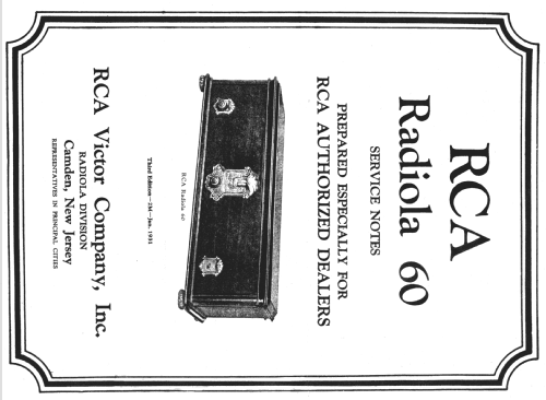 Radiola 60; RCA RCA Victor Co. (ID = 994555) Radio