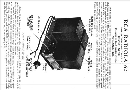 Radiola 62; RCA RCA Victor Co. (ID = 995053) Radio