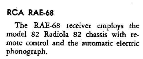RAE68; RCA RCA Victor Co. (ID = 919226) Radio