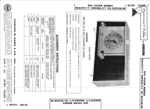 RGA27E, RGA27T, RGA27Y Ch= RC-1213M; RCA RCA Victor Co. (ID = 824537) Radio