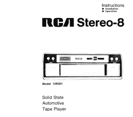 Solid State Stereo 8 12R301; RCA RCA Victor Co. (ID = 2616778) R-Player