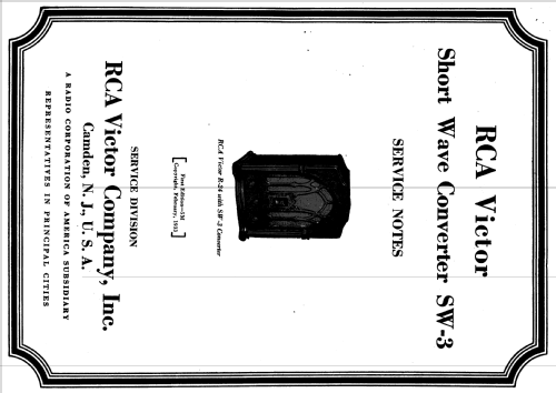 SW3 Converter; RCA RCA Victor Co. (ID = 948757) Converter