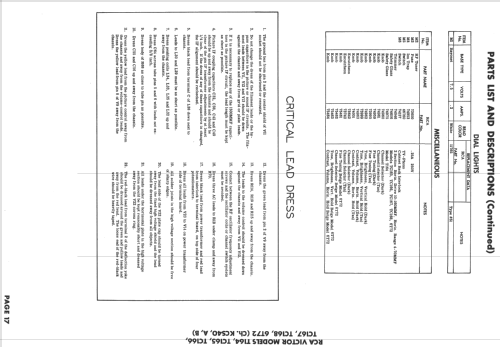 TC167 Ch= KCS40A; RCA RCA Victor Co. (ID = 732702) Fernseh-E