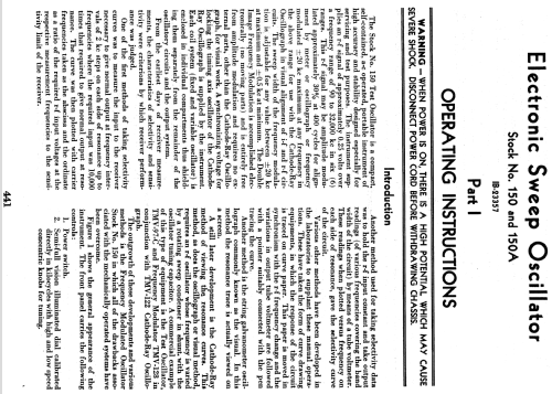 Test Oscillator 150; RCA RCA Victor Co. (ID = 961192) Ausrüstung