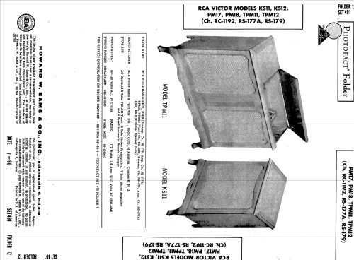 TPM12 Ch= RC-1192 Ch= RS-179; RCA RCA Victor Co. (ID = 591759) Radio