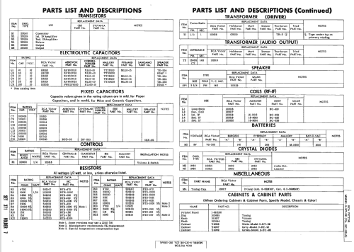 Transistor Six 9-BT-9E Ch= RC-1164A or RC-1164B; RCA RCA Victor Co. (ID = 2439401) Radio