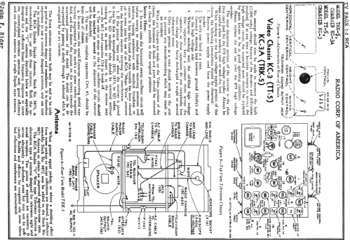 TRK-5 Ch= KC-3A, RC-429, RS- 89A; RCA RCA Victor Co. (ID = 660514) TV Radio