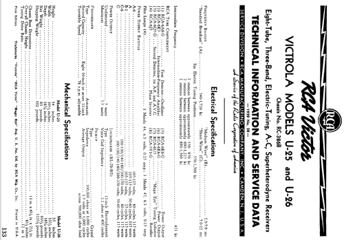 U25 Ch= RC-386B; RCA RCA Victor Co. (ID = 981034) Radio