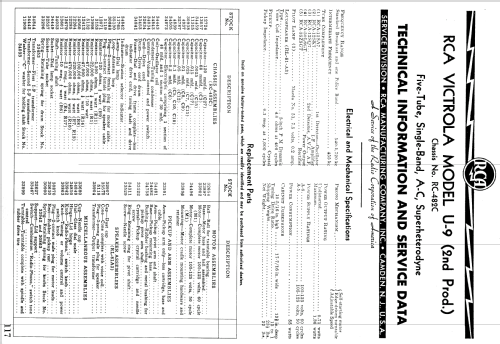 U9 RC-482C; RCA RCA Victor Co. (ID = 980994) Radio