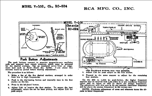 V102 Ch= RC-524; RCA RCA Victor Co. (ID = 944374) Radio