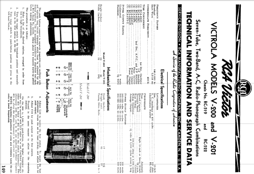 V200 Ch= RC-519; RCA RCA Victor Co. (ID = 1048663) Radio