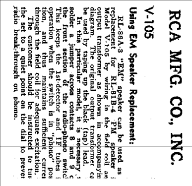 V-105 Ch= RC-517-C; RCA RCA Victor Co. (ID = 946941) Radio