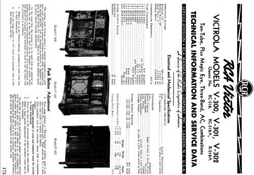 V-300 Ch= RC-518; RCA RCA Victor Co. (ID = 1049741) Radio