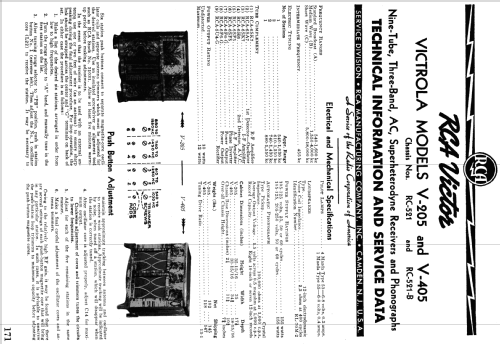 V-405 Sheraton RC-521-B; RCA RCA Victor Co. (ID = 1049066) Radio