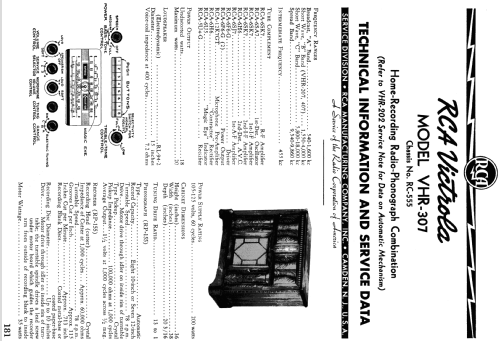 VHR-307 Ch= RC-555; RCA RCA Victor Co. (ID = 1049763) Radio