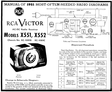 X-552 Ch= RC-1089C; RCA RCA Victor Co. (ID = 130002) Radio