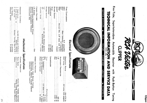 Clipper ; RCA Victor (ID = 2233909) Car Radio