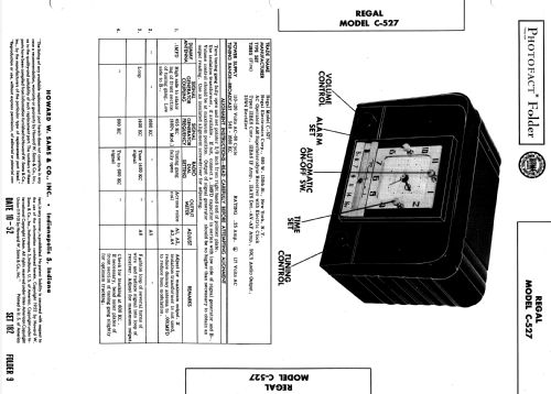 C-527-L Clock Radio; Regal; New York NY (ID = 979702) Radio