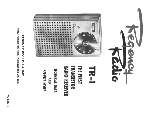 Regency TR-1 Pocket Radio; Regency brand of I.D (ID = 535941) Radio