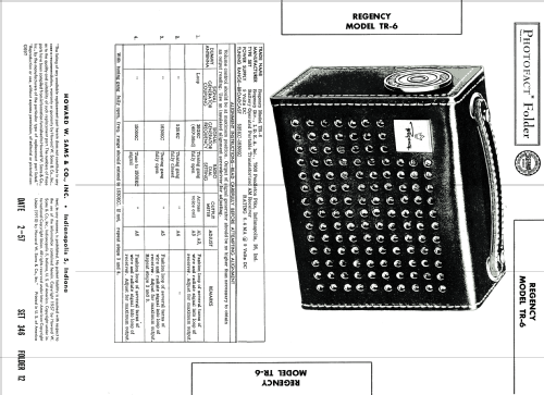 TR-6 ; Regency brand of I.D (ID = 1819218) Radio