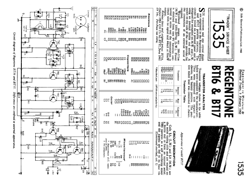 Transistor BT-16; Regentone Products / (ID = 1326580) Radio