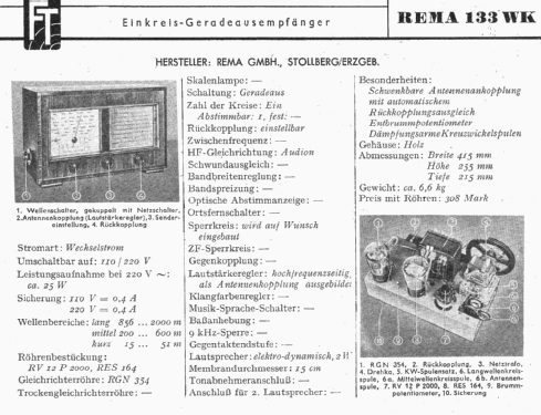 133WK; REMA, Fabrik für (ID = 1186017) Radio