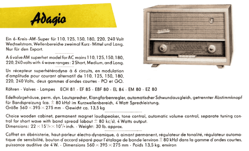 Adagio ; REMA, Fabrik für (ID = 1974842) Radio