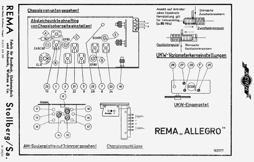 Allegro 21W/UKW; REMA, Fabrik für (ID = 2648490) Radio