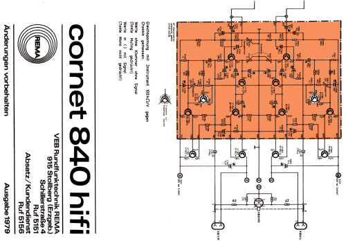 Cornet 840 hifi; REMA, Fabrik für (ID = 596975) Radio