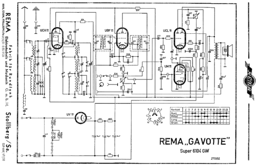 Gavotte 6104GW; REMA, Fabrik für (ID = 550947) Radio