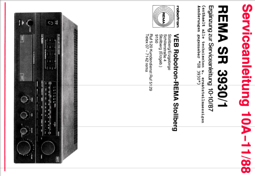 SR3930/1; REMA, Fabrik für (ID = 2015099) Radio