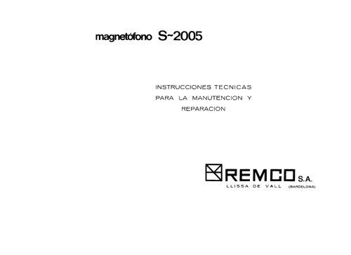 Magnetófono S-2005; Remco S.A.; Llisa de (ID = 1375643) R-Player
