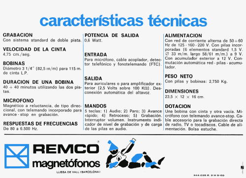 Magnetófono S-2002; Remco S.A.; Llisa de (ID = 2828231) R-Player