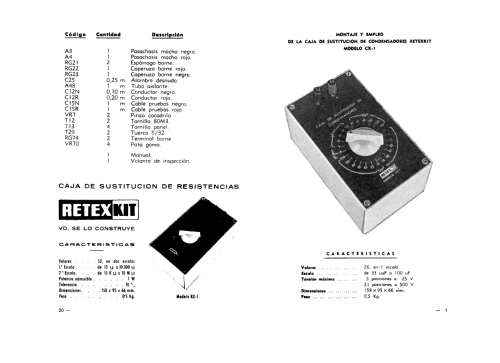 Caja de Sustitucion de Condensadores CX-1; Retex S.A.; (ID = 1478999) Equipment