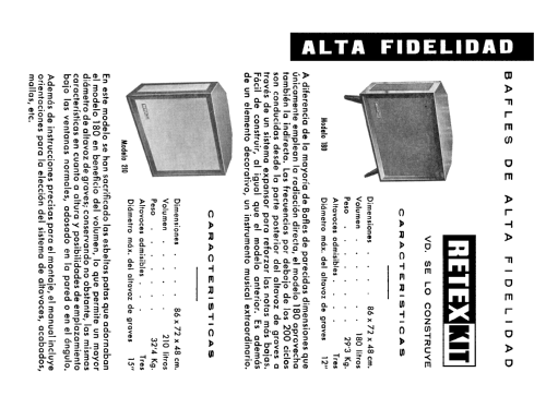 Bafle de Alta Fidelidad 180; Retex S.A.; (ID = 1537460) Lautspr.-K