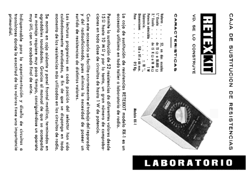 Caja de sustitución de Resistencias RX-1; Retex S.A.; (ID = 1537464) Equipment