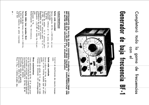 Generador de Baja Frecuencia BF-1; Retex S.A.; (ID = 1539009) Equipment