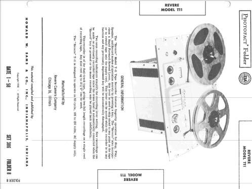 Tape Recorder T-11; Revere Camera Co.; (ID = 2518874) Ton-Bild