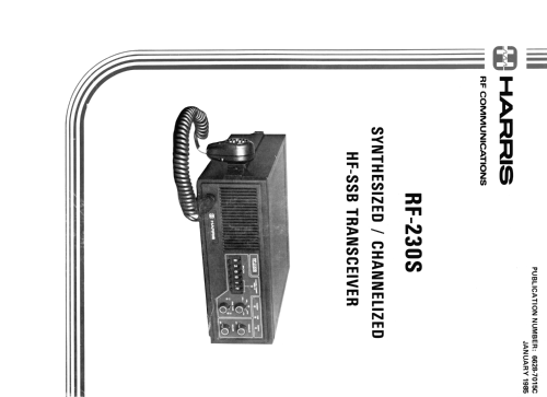 Harris Synthesized Channelized HF-SSB Transceiver RF-230S; RF Communications, (ID = 2262596) Commercial TRX