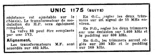 1175; Unic-Radio - voir (ID = 1621718) Radio