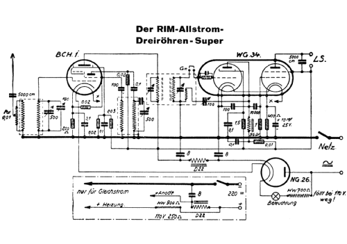 Allstrom-Dreiröhren-Super ; RIM bzw. Radio-RIM; (ID = 343014) Kit