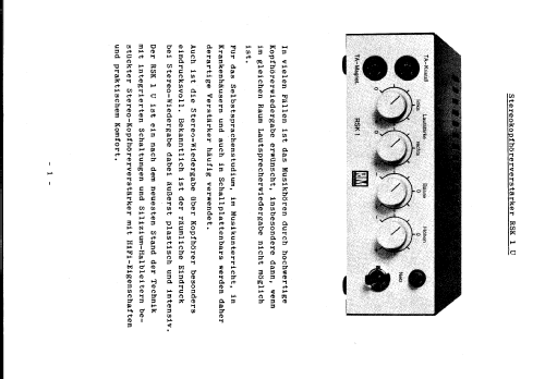 Kopfhörer-Verstärker RSK1U; RIM bzw. Radio-RIM; (ID = 1387703) Ampl/Mixer