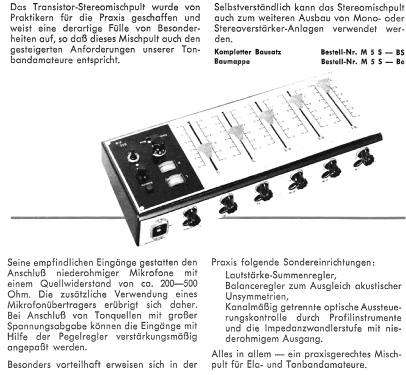 Stereo-Mischpult M5S; RIM bzw. Radio-RIM; (ID = 2147038) Ampl/Mixer
